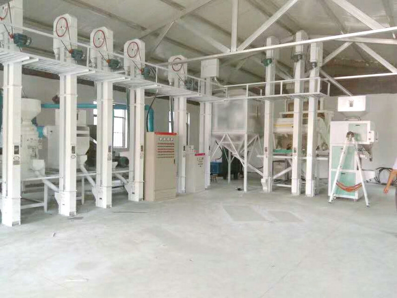 潍坊临朐大关镇日产20吨小米成套加工设备安装完毕